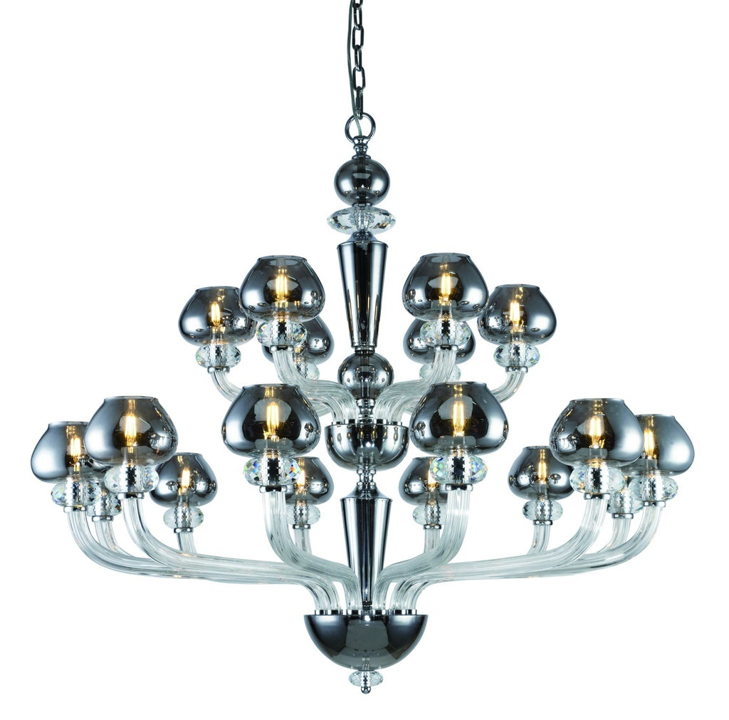 ZC121-7874G43SS - Regency Lighting: Prescott 18 Light Silver Shade Chandelier