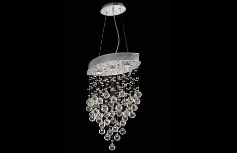 C121-2025D18C/EC - Regency Lighting: Galaxy 3 light Chrome Pendant Clear Elegant Cut Crystal