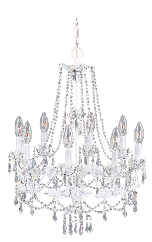 Livex Athena 8 Light Antique White Chandelier - C185-8188-60