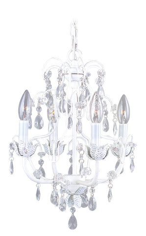 Livex Athena 4 Light Antique White Chandelier - C185-8193-60