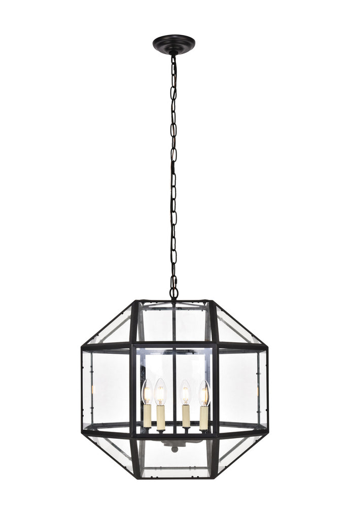 ZC121-LD6001D19BK - Living District: Caro Collection Pendant D19 H20 Lt:4 Black Finish