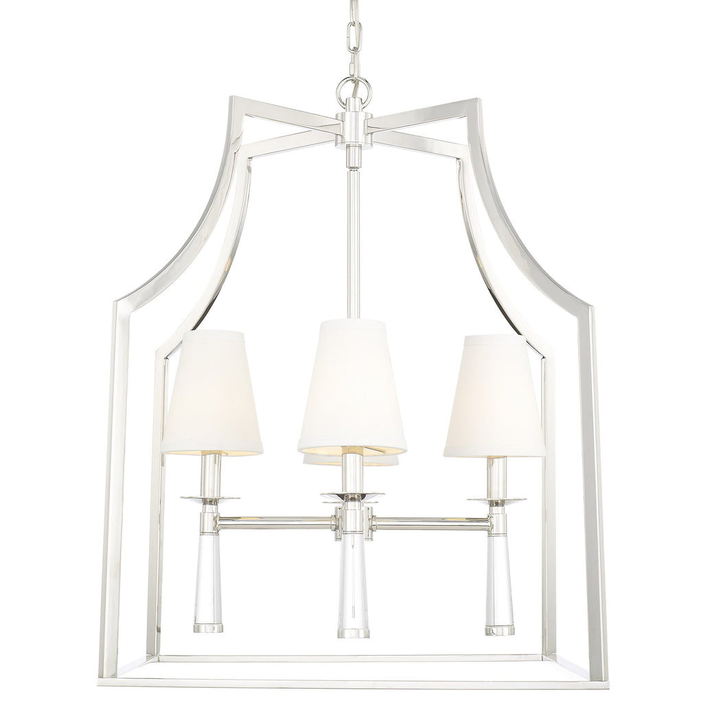 4 Light Polished Nickel Mid Century Modern Transitional Chandelier - C193-8864-PN