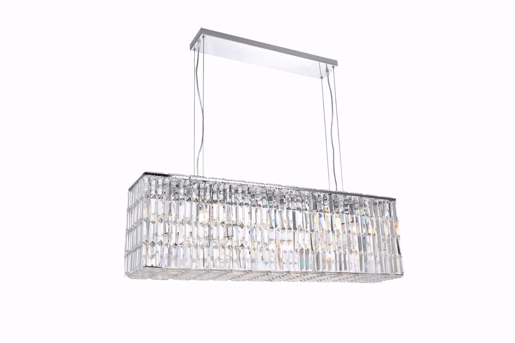 C121-2018D44C-GT/RC - Regency Lighting: Maxime 8 light Chrome Chandelier Golden Teak (Smoky) Royal Cut Crystal