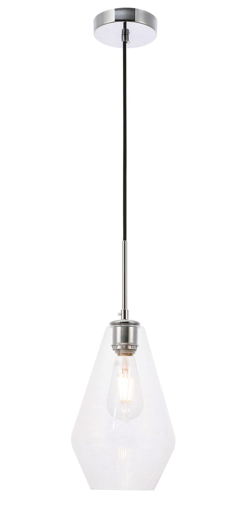 ZC121-LD2260C - Living District: Gene 1 light Chrome and Clear glass pendant