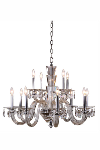 ZC121-7870D32C/RC - Regency Lighting: Augusta 12 light Silver Shade Chandelier Clear Royal Cut Crystal