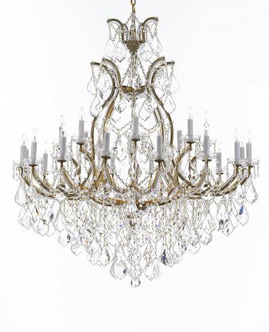 Swarovski Crystal Trimmed Chandelier Lighting Chandeliers H52" X W46" Dressed with Large, Luxe Crystals - Great for the Foyer, Entry Way, Living Room, Family Room and More - A83-B90/52/2MT/24+1SW