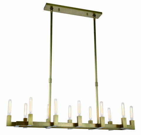 ZC121-1525G54BB - Urban Classic: Corsica 12 light Burnished Brass Chandelier