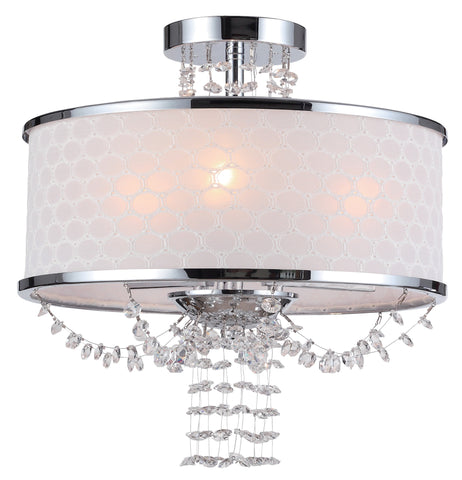 3 Light Polished Chrome Modern Ceiling Mount Draped In Hand Cut Crystal Beads - C193-9804-CH_CEILING