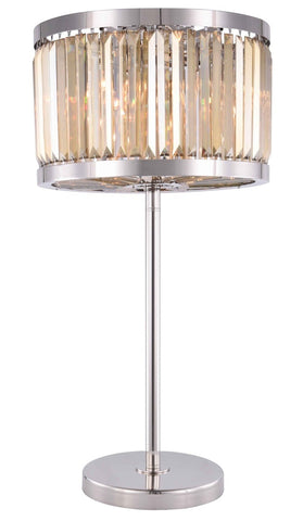 ZC121-1233TL18PN-GT/RC - Urban Classic: Chelsea 4 light Polished nickel Table Lamp Golden Teak (Smoky) Royal Cut Crystal