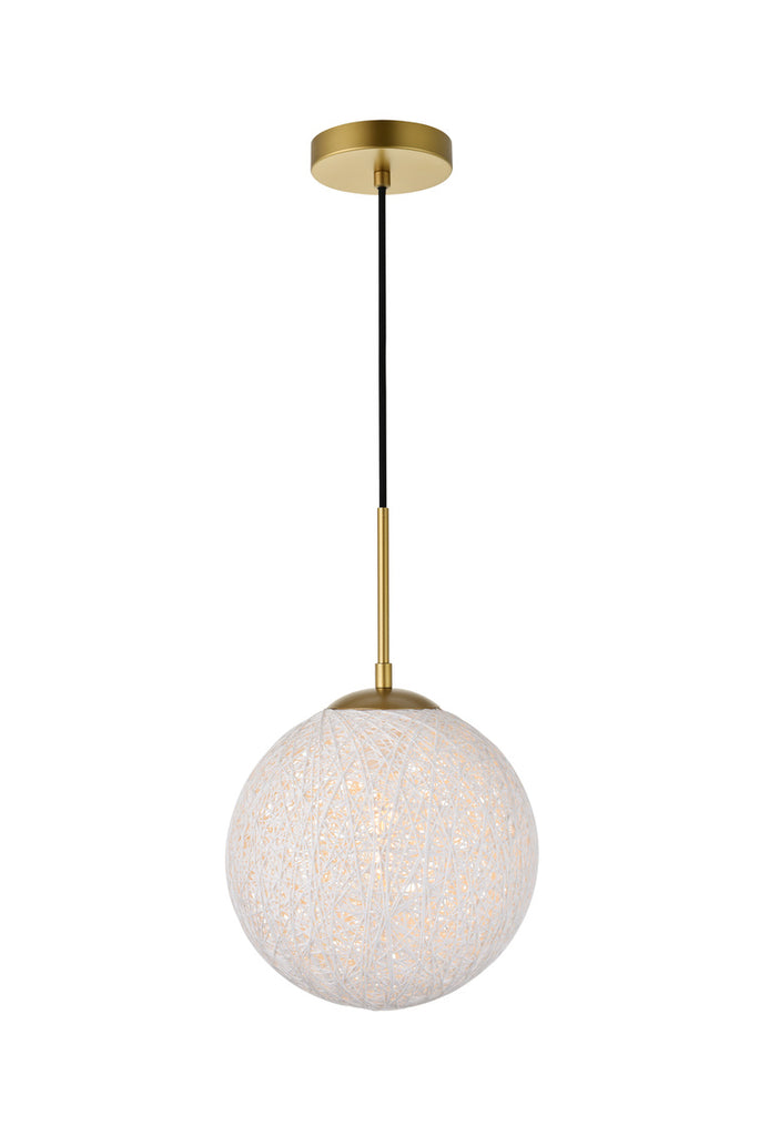 ZC121-LD2233BR - Living District: Malibu 1 Light Brass Pendant With Frosted White Glass