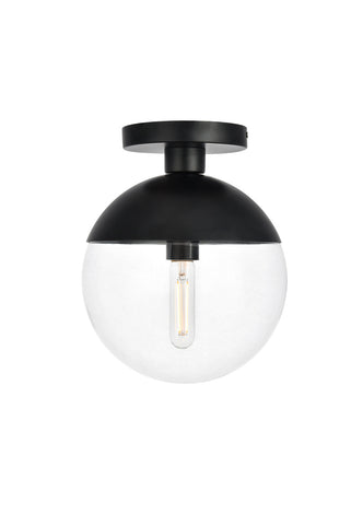 ZC121-LD6063BK - Living District: Eclipse 1 Light Black Flush Mount With Clear Glass