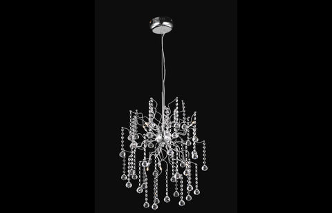 C121-2075D18C/RC - Regency Lighting: Astro 6 light Chrome Pendant Clear Royal Cut Crystal