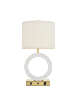 ZC121-TL3002 - Regency Decor: Brio Collection 1-Light Brushed Brass and frosted white Finish Table Lamp