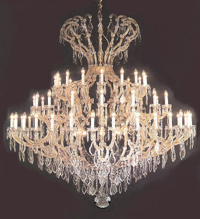 Large Foyer / Entryway Maria Theresa Chandelier Crystals Crystal Lighting H82" X W84" - A83-3103/64+8Sw