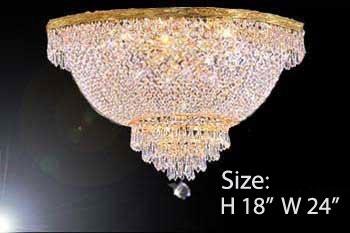 French Empire Crystal Semi Flush Chandelier Lighting H18" X W24" - A500-Flush/870/9