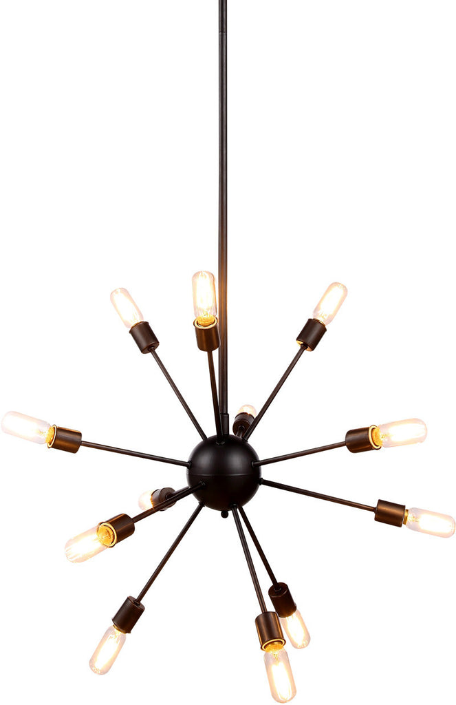 C121-1134D30VS By Elegant Lighting - Cork Collection Vintage Steel Finish 12 Lights Pendant Lamp
