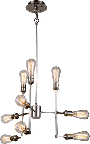 C121-1139D23PN By Elegant Lighting - Ophelia Collection Polished Nickel Finish 9 Lights Pendant Lamp
