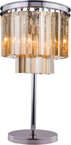 C121-1201TL14PN-GT/RC By Elegant Lighting - Sydney Collection Polished nickel Finish 3 Lights Table Lamp