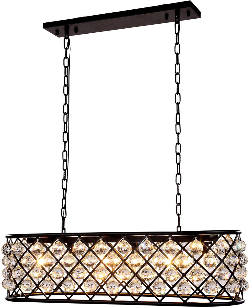 C121-1216G40MB/RC By Elegant Lighting - Madison Collection Mocha Brown Finish 6 Lights Pendant Lamp