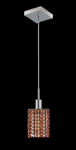 C121-1281D-S-R-TO/RC By Elegant Lighting Mini Collection 1 Lights Pendant Chrome Finish