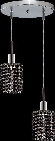 C121-1282D-R-R-JT/RC By Elegant Lighting Mini Collection 2 Lights Pendant Chrome Finish