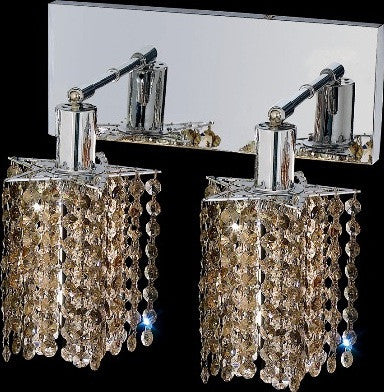 C121-1282W-O-P-GT/RC By Elegant Lighting Mini Collection 2 Lights Wall Sconce Chrome Finish