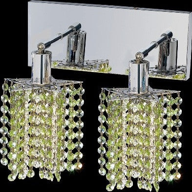 C121-1282W-O-P-LP/RC By Elegant Lighting Mini Collection 2 Lights Wall Sconce Chrome Finish