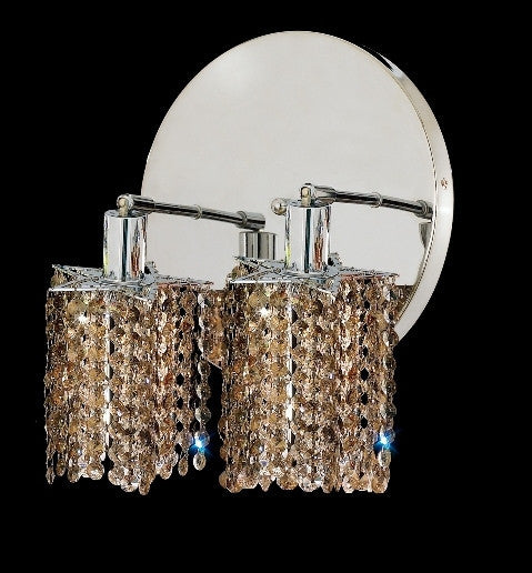 C121-1282W-R-P-GT/RC By Elegant Lighting Mini Collection 2 Lights Wall Sconce Chrome Finish