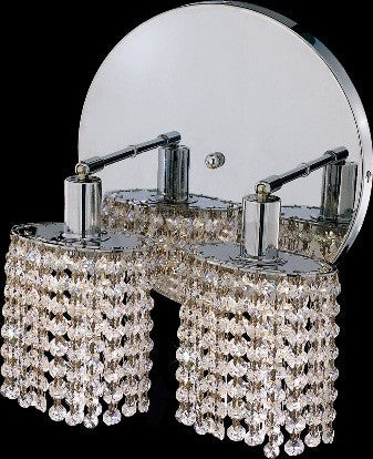 C121-1282W-R-R-CL/RC By Elegant Lighting Mini Collection 2 Lights Wall Sconce Chrome Finish
