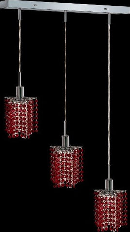 C121-1283D-O-P-BO/RC By Elegant Lighting Mini Collection 3 Lights Pendant Chrome Finish