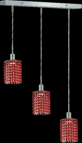 C121-1283D-O-R-BO/RC By Elegant Lighting Mini Collection 3 Lights Pendant Chrome Finish