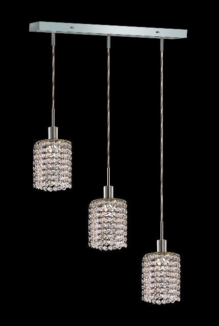 C121-1283D-O-R-CL/RC By Elegant Lighting Mini Collection 3 Lights Pendant Chrome Finish