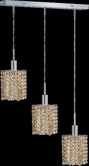 C121-1283D-O-S-GT/RC By Elegant Lighting Mini Collection 3 Lights Pendant Chrome Finish