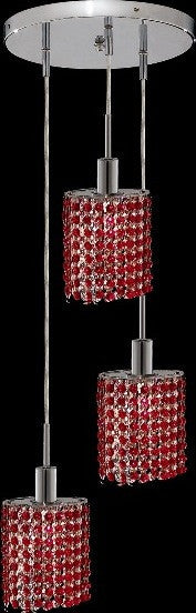 C121-1283D-R-E-BO/RC By Elegant Lighting Mini Collection 3 Lights Pendant Chrome Finish