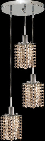 C121-1283D-R-P-GT/RC By Elegant Lighting Mini Collection 3 Lights Pendant Chrome Finish