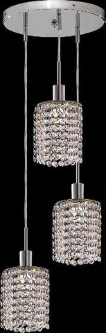 ZC121-1283D-R-R-CL/EC By Regency Lighting Mini Collection 3 Lights Pendant Chrome Finish