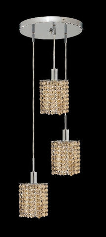 C121-1283D-R-S-GT/RC By Elegant Lighting Mini Collection 3 Lights Pendant Chrome Finish