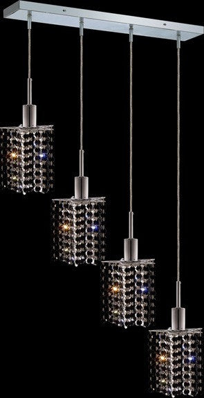 C121-1284D-O-P-JT/RC By Elegant Lighting Mini Collection 4 Lights Pendant Chrome Finish