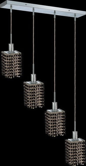 C121-1284D-O-S-JT/RC By Elegant Lighting Mini Collection 4 Lights Pendant Chrome Finish