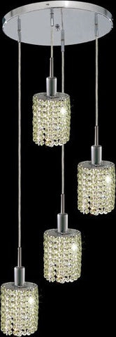 C121-1284D-R-E-LP/RC By Elegant Lighting Mini Collection 4 Lights Pendant Chrome Finish