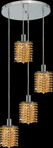 C121-1284D-R-P-LT/RC By Elegant Lighting Mini Collection 4 Lights Pendant Chrome Finish