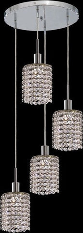 C121-1284D-R-R-CL/RC By Elegant Lighting Mini Collection 4 Lights Pendant Chrome Finish