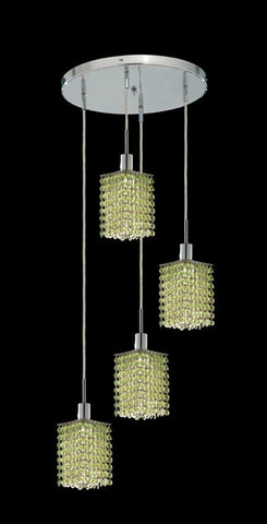 C121-1284D-R-S-LP/RC By Elegant Lighting Mini Collection 4 Lights Pendant Chrome Finish