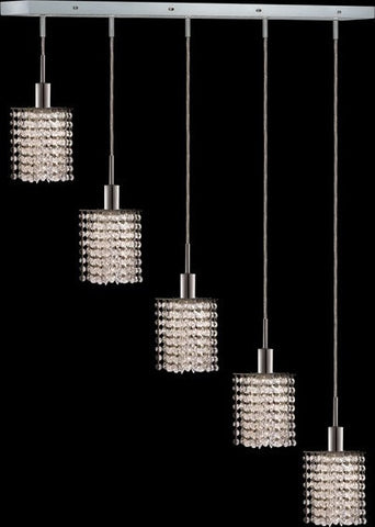 C121-1285D-O-P-CL/RC By Elegant Lighting Mini Collection 5 Lights Pendant Chrome Finish