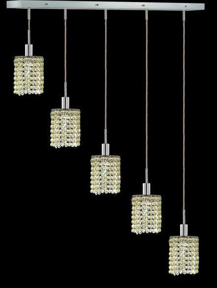 C121-1285D-O-R-LP/RC By Elegant Lighting Mini Collection 5 Lights Pendant Chrome Finish