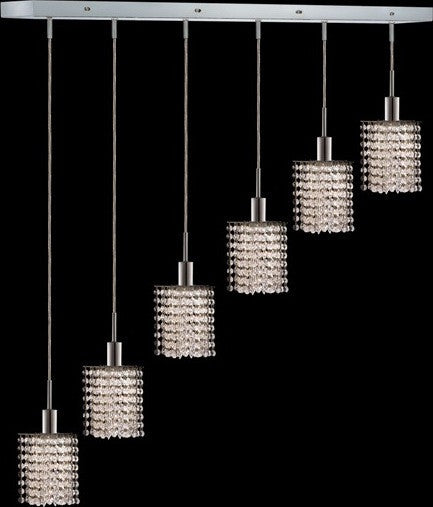 C121-1286D-O-P-CL/RC By Elegant Lighting Mini Collection 6 Lights Pendant Chrome Finish