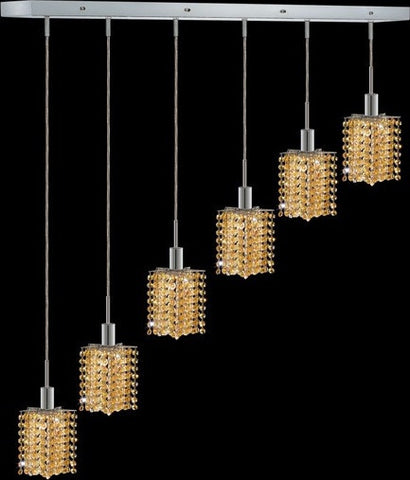 C121-1286D-O-P-LT/RC By Elegant Lighting Mini Collection 6 Lights Pendant Chrome Finish