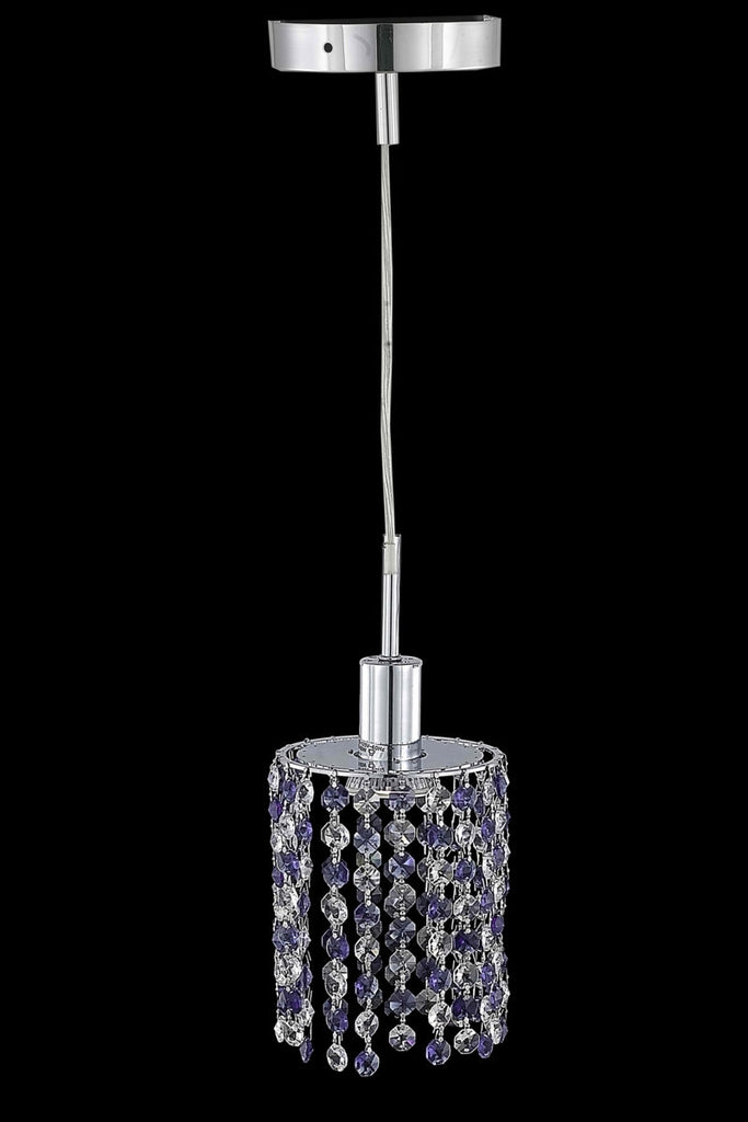 C121-1381D-R-R-BO/RC By Elegant Lighting Mini Collection 1 Light Pendants Chrome Finish