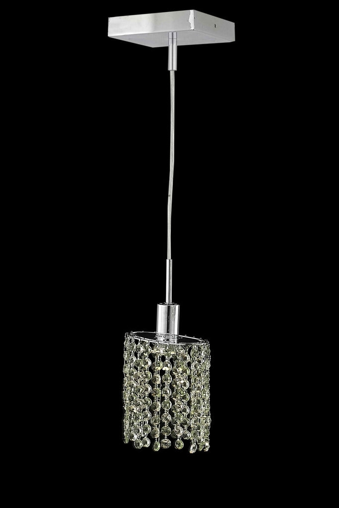 C121-1381D-S-E-BO/RC By Elegant Lighting Mini Collection 1 Light Pendants Chrome Finish