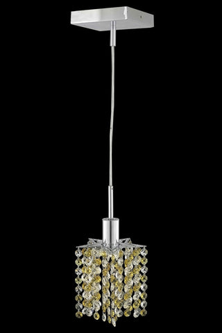 C121-1381D-S-P-RO/RC By Elegant Lighting Mini Collection 1 Light Pendants Chrome Finish